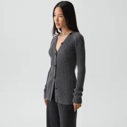 Button-Back Cardigan in Merino Wool