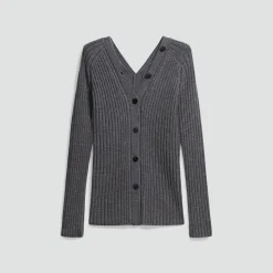 Button-Back Cardigan in Merino Wool