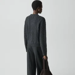 Cable-Knit Cardigan in Felted Wool-Cashmere
