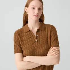 Cable-Knit Polo Shirt in Cashmere