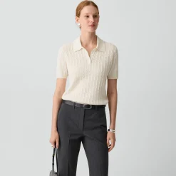Cable-Knit Polo Shirt in Cashmere