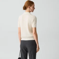 Cable-Knit Polo Shirt in Cashmere