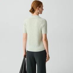 Cable-Knit Polo Shirt in Cashmere