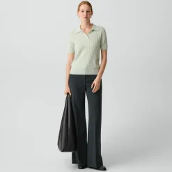 Cable-Knit Polo Shirt in Cashmere