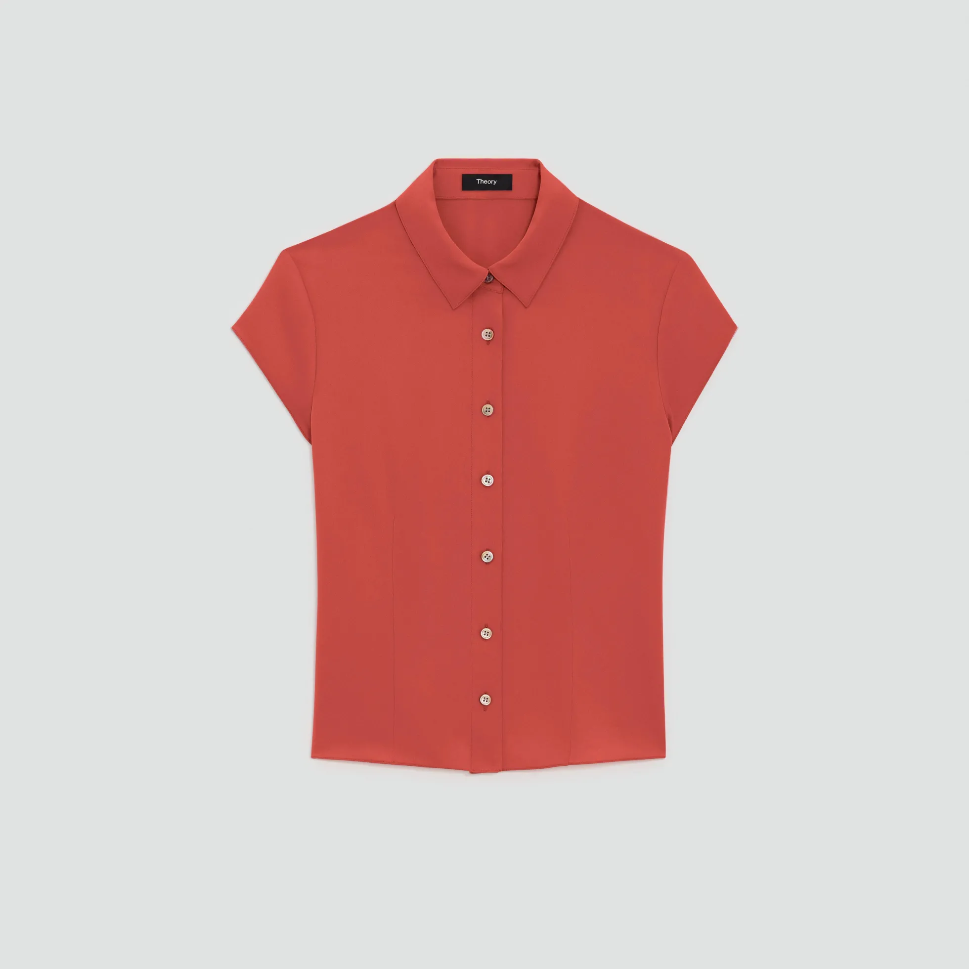 Cap Sleeve Shirt in Silk Georgette