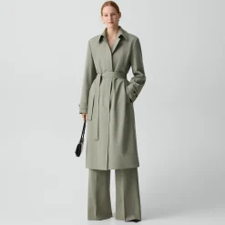 Car Coat in Wool Gabardine