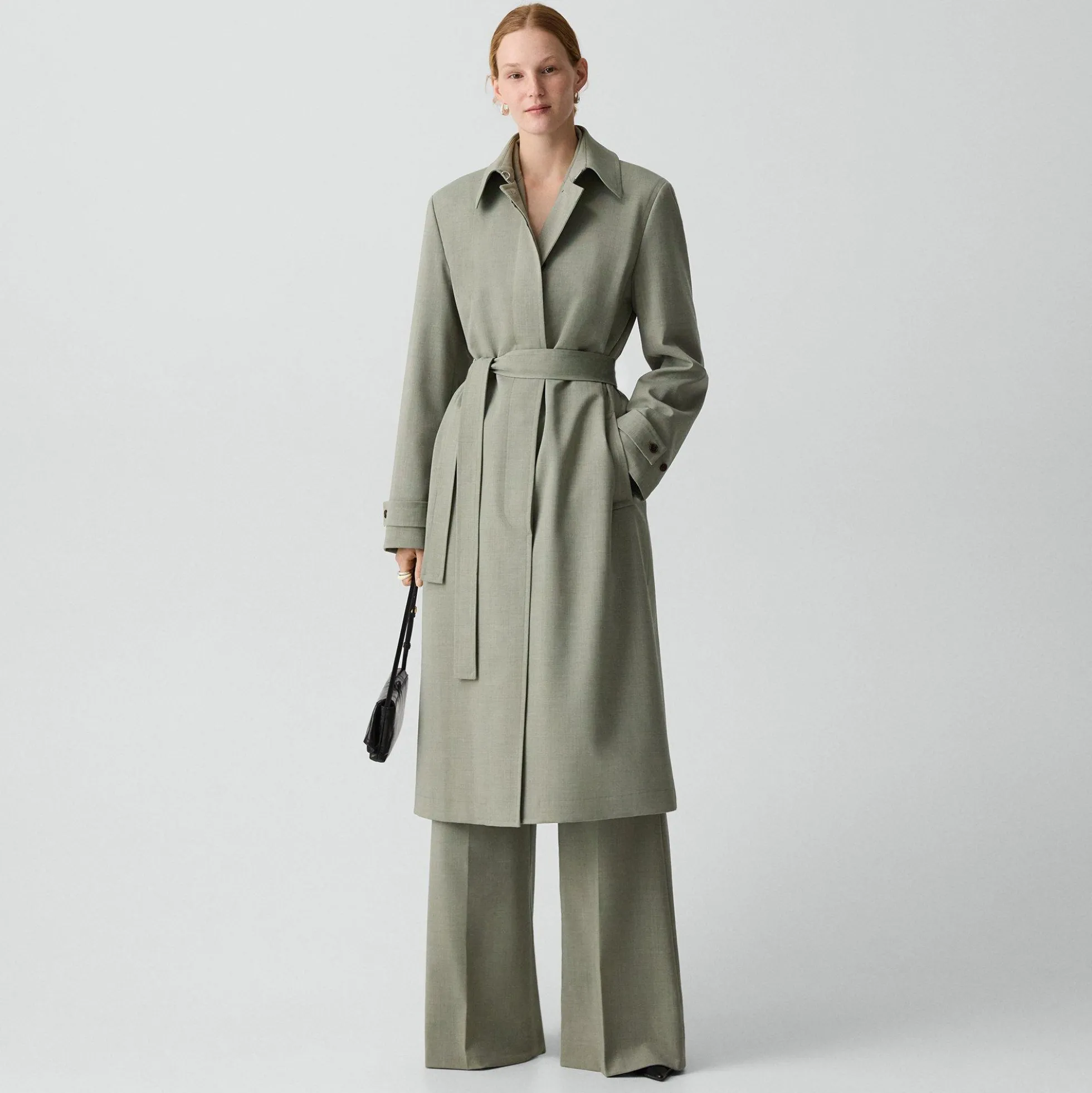Car Coat in Wool Gabardine