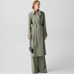 Car Coat in Wool Gabardine