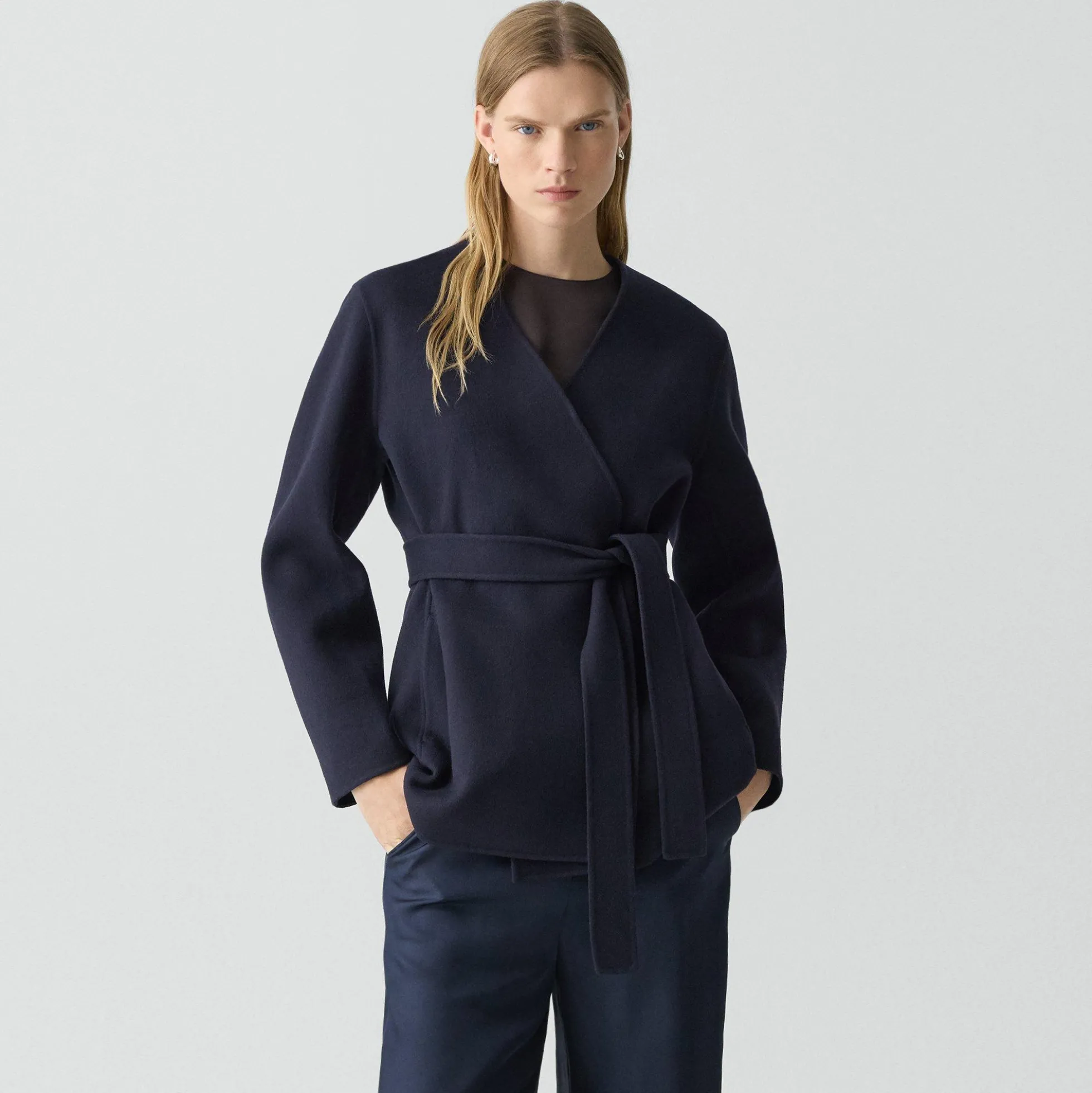 Cardigan Jacket in Double-Face Wool-Cashmere