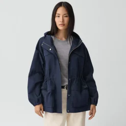 Cinched Windbreaker Jacket in Brushed Chino