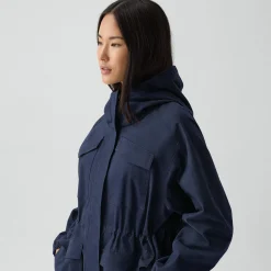 Cinched Windbreaker Jacket in Brushed Chino