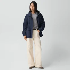 Cinched Windbreaker Jacket in Brushed Chino