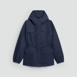Cinched Windbreaker Jacket in Brushed Chino