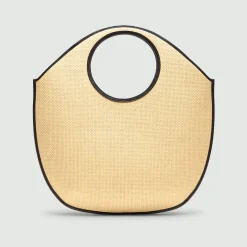 Circle Tote Bag in Raffia