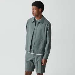 City Zip Jacket in Textured Nylon
