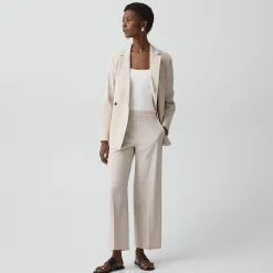 Classic Straight Pull-On Pant in Textured Linen