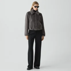 Collared Jacket in Faux Fur