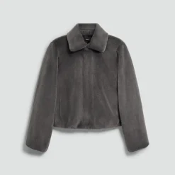 Collared Jacket in Faux Fur