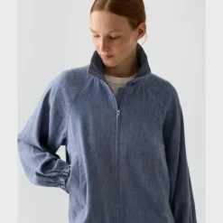 Collared Zip Jacket in Fluid Linen