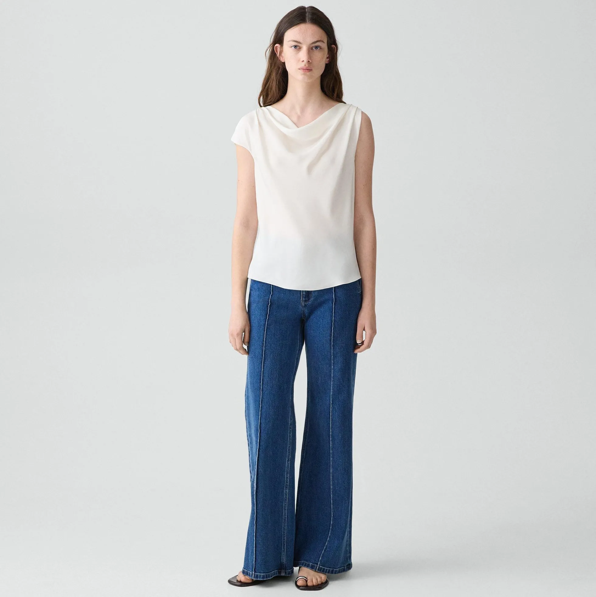 Cowl Neck Blouse in Silk Georgette
