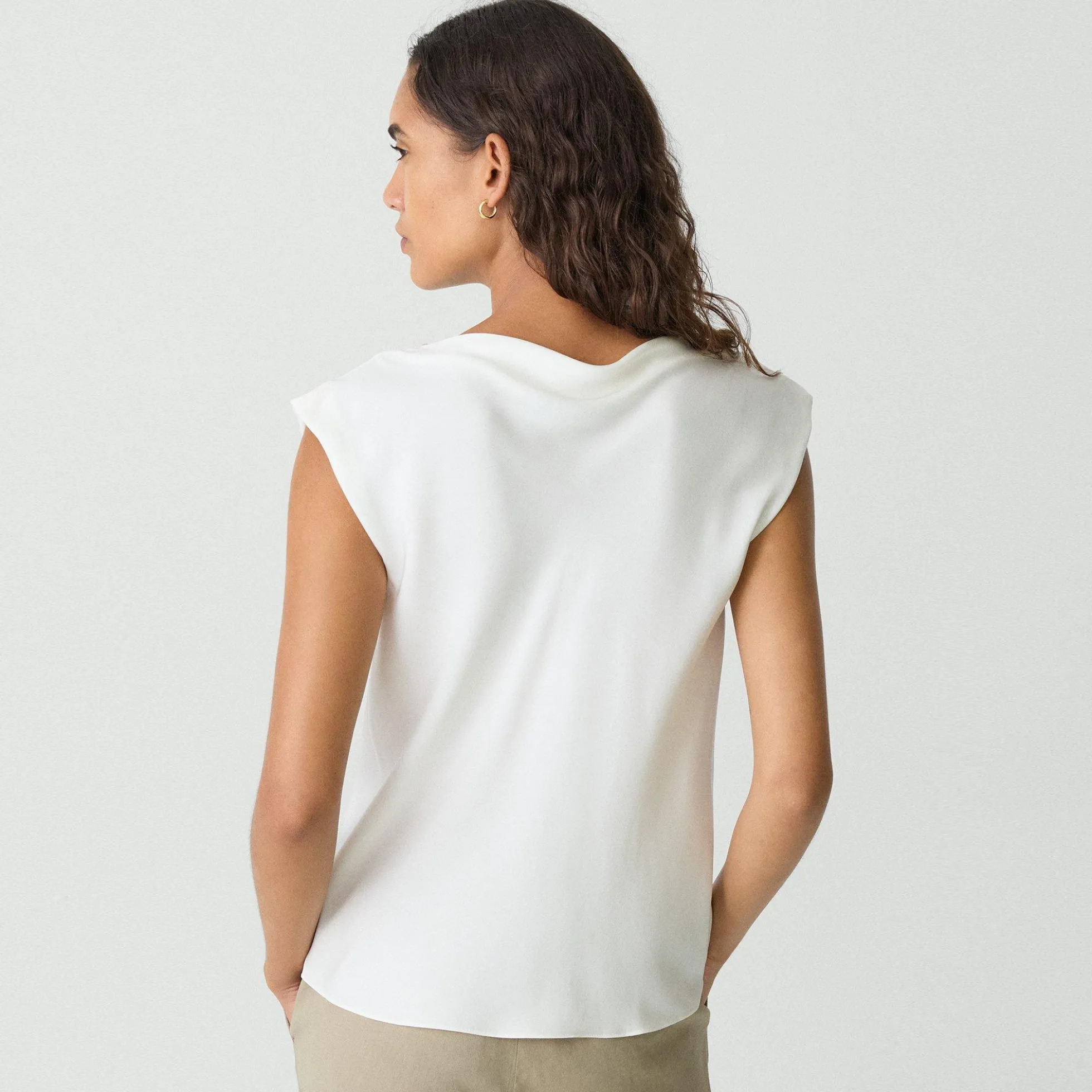 Cowl Neck Top in Silk Georgette