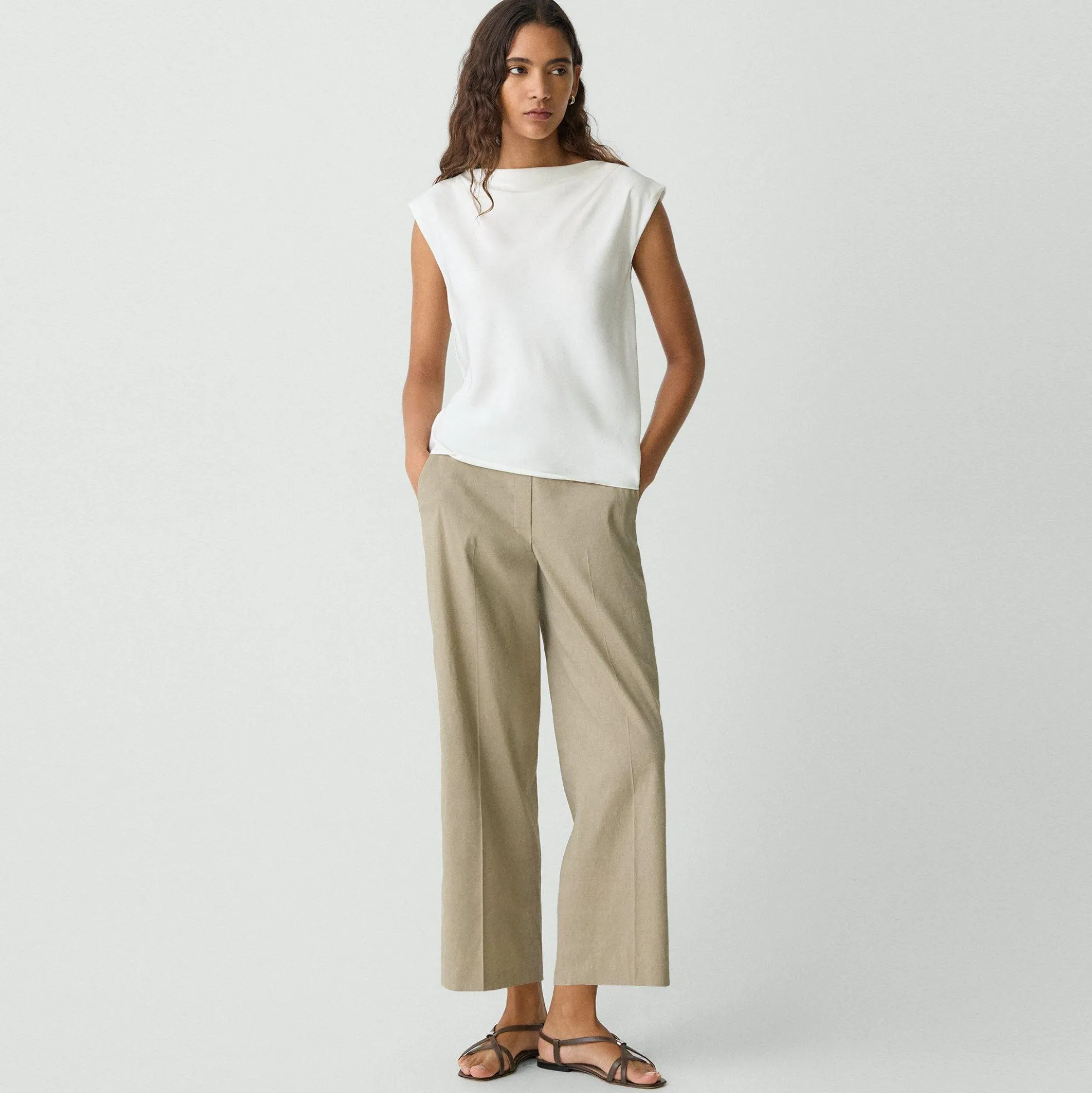 Cowl Neck Top in Silk Georgette