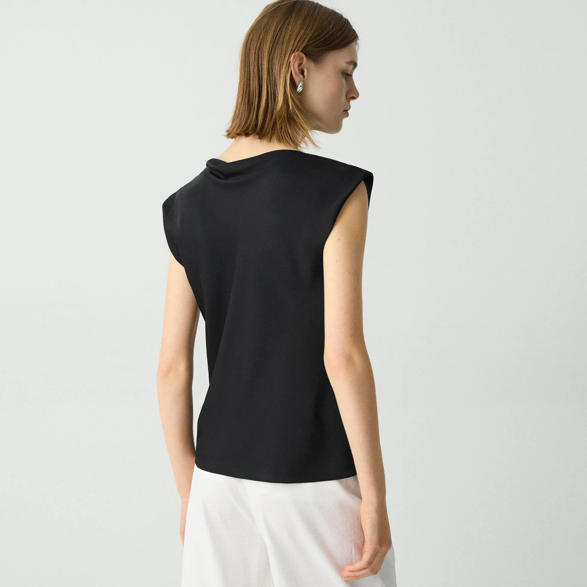 Cowl Neck Top in Silk Georgette