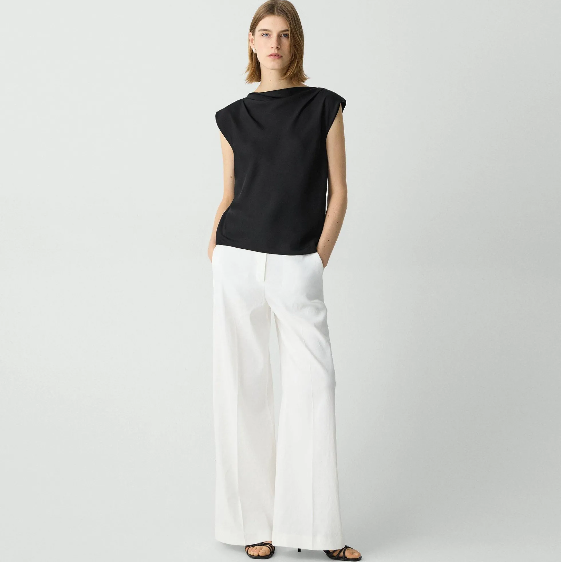 Cowl Neck Top in Silk Georgette
