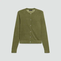 Crewneck Cardigan in Linen Knit