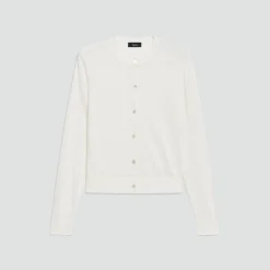 Crewneck Cardigan in Linen Knit