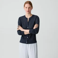 Crewneck Cardigan in Linen Knit