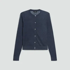 Crewneck Cardigan in Linen Knit