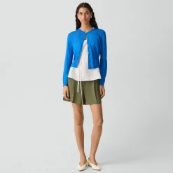 Crewneck Cardigan in Linen Knit