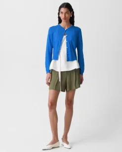 Crewneck Cardigan in Linen Knit
