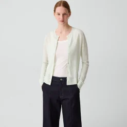 Crewneck Cardigan in Linen Knit