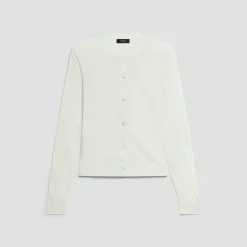 Crewneck Cardigan in Linen Knit