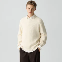 Crewneck Sweater in Cotton Silk Slub