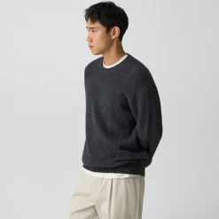 Crewneck Sweater in Cotton Silk Slub