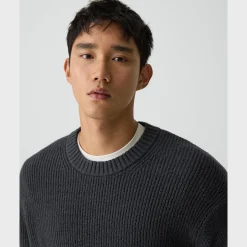 Crewneck Sweater in Cotton Silk Slub