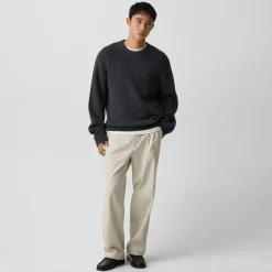 Crewneck Sweater in Cotton Silk Slub