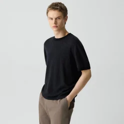 Crewneck Tee in Silk Linen