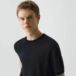 Crewneck Tee in Silk Linen