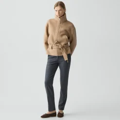 Cropped Anorak Jacket in Textured Wool-Cashmere
