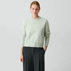 Cropped Crewneck Sweater in Light Bilen