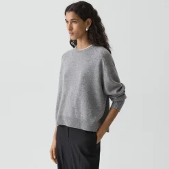 Cropped Crewneck Sweater in Cashmere