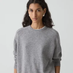 Cropped Crewneck Sweater in Cashmere