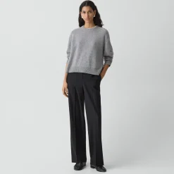 Cropped Crewneck Sweater in Cashmere