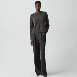 Cropped Crewneck Sweater in Cashmere