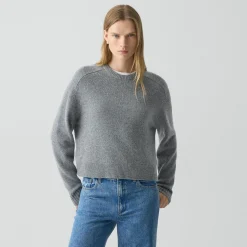 Cropped Crewneck Sweater in Cashmere