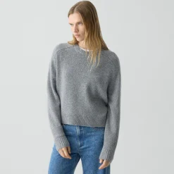 Cropped Crewneck Sweater in Cashmere